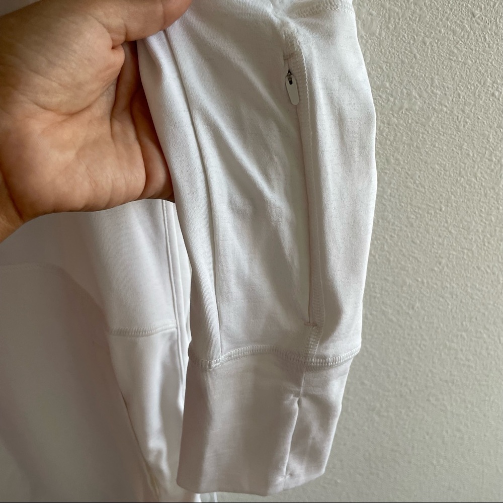 Athleta White Performance Zip-Up Jacket Hoodie Si… - image 4